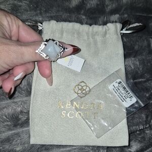 Kendra Scott Cass CCKTL Ring RHOD Gray Banded Agate Sz 7 NWT